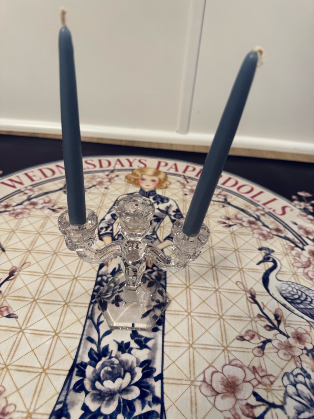 Antique Westmoreland Glass Miniature/Toy Candlestick Elegant Pressed Glass 3-Arm